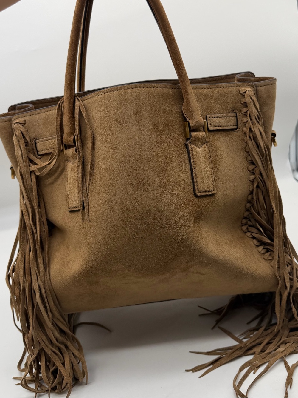 Michael Kors Tan Suede Fringe Tote - Picture 8 of 16